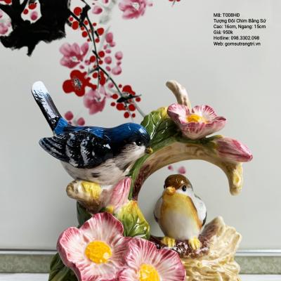 TƯỢNG ĐÔI CHIM BẰNG SỨ - QUÀ TẶNG CAO CẤP